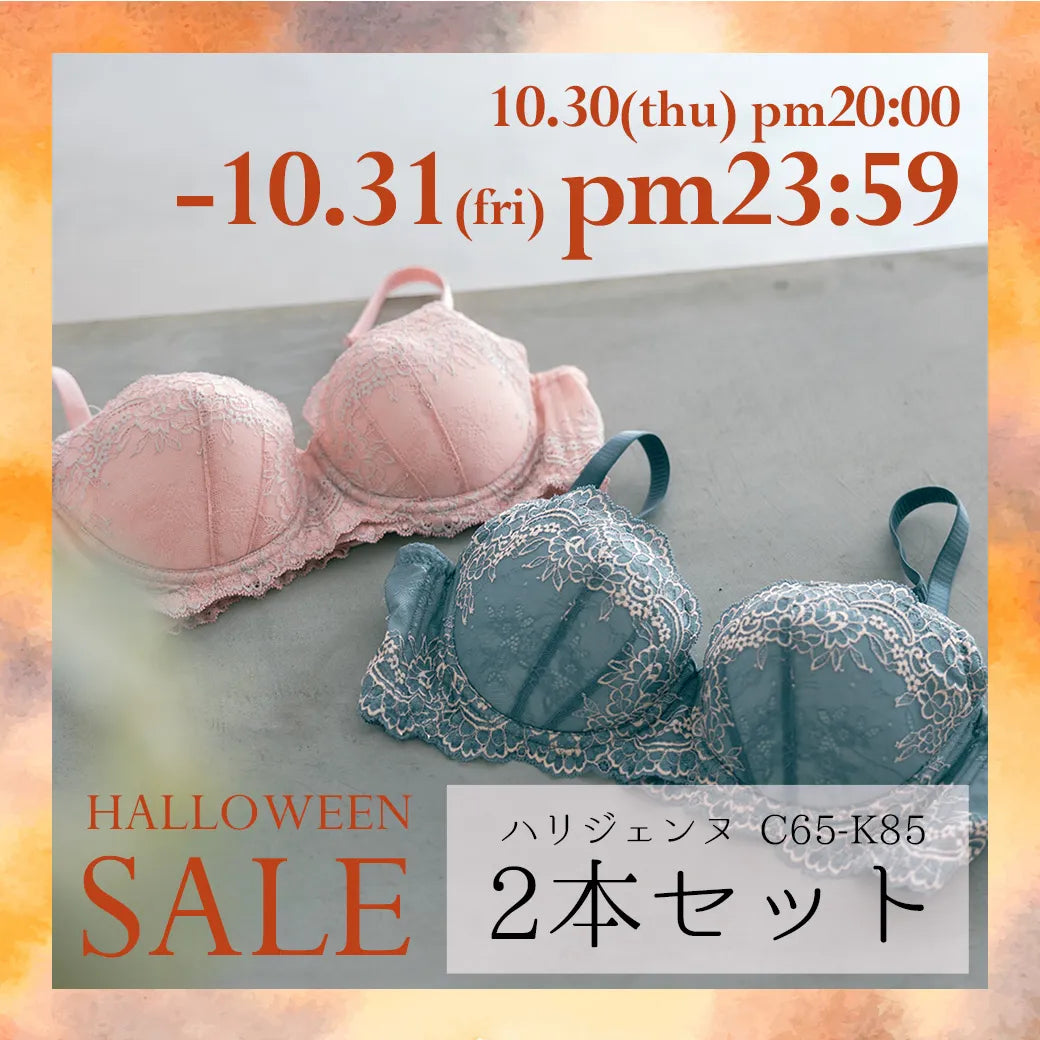 【限定ハロウィンセール】ハリジェンヌ ブラジャー 2色セット ピンク ブルー【 C65 - K85】