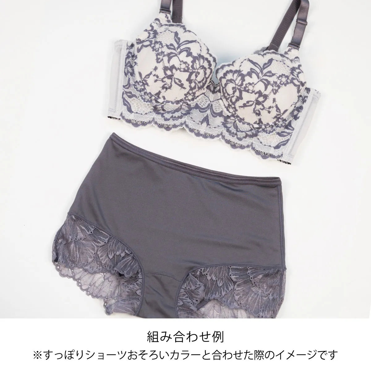 【アウトレット】ビスチェリーナ ブラジャー チャコール【C65 - K90 】