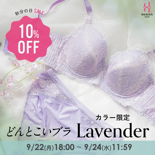 【秋分の日SALE】どんとこいブラ ブラジャー ラベンダー【 D65 - K90 】
