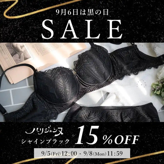 【黒の日セール】ハリジェンヌ ブラジャー シャインブラック【 B65 - K90 】