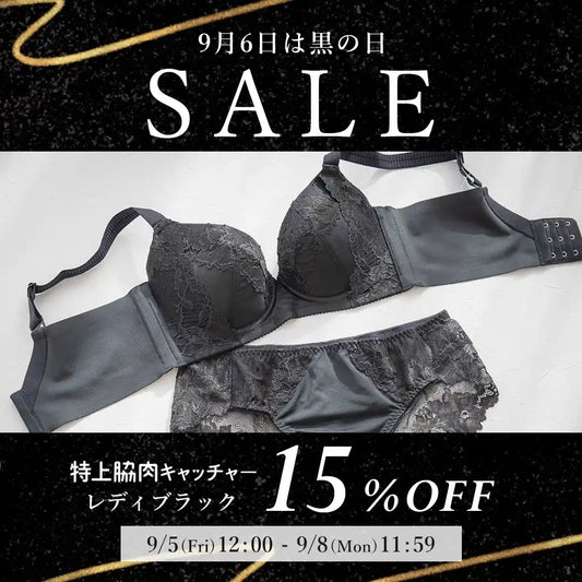 【黒の日セール】特上脇肉キャッチャー ブラジャー レディブラック【 B65 - K90 】