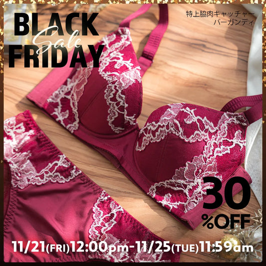 BLACK FRIDAY 特上脇肉キャッチャー ブラジャー バーガンディー【 C65 - K90 】