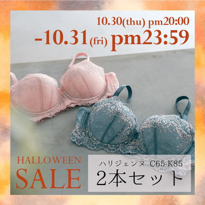 【限定ハロウィンセール】ハリジェンヌ ブラジャー 2色セット ピンク ブルー【 C65 - K85】