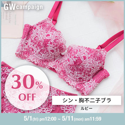 【タイムセール】【アウトレット】シン・胸不二子ブラ ブラジャー ルビー【 C65 - K90 】