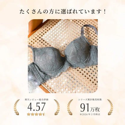 【新色】贅沢脇肉キャッチャー 補整 ブラジャー ダークグレー【C65-M90】