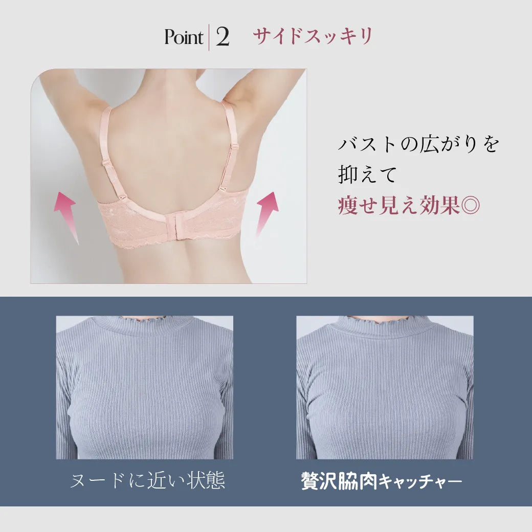 【新色】贅沢脇肉キャッチャー ブラジャー カーキ【 C65 - K90 】