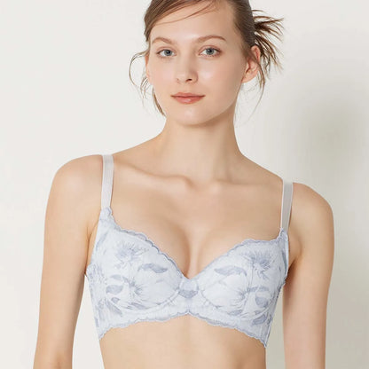 【新色】贅沢脇肉キャッチャー ブラジャー ブルーグレー【 C65 - K90 】