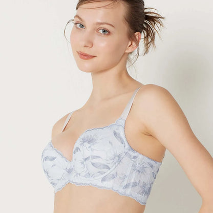 【新色】贅沢脇肉キャッチャー ブラジャー ブルーグレー【 C65 - K90 】