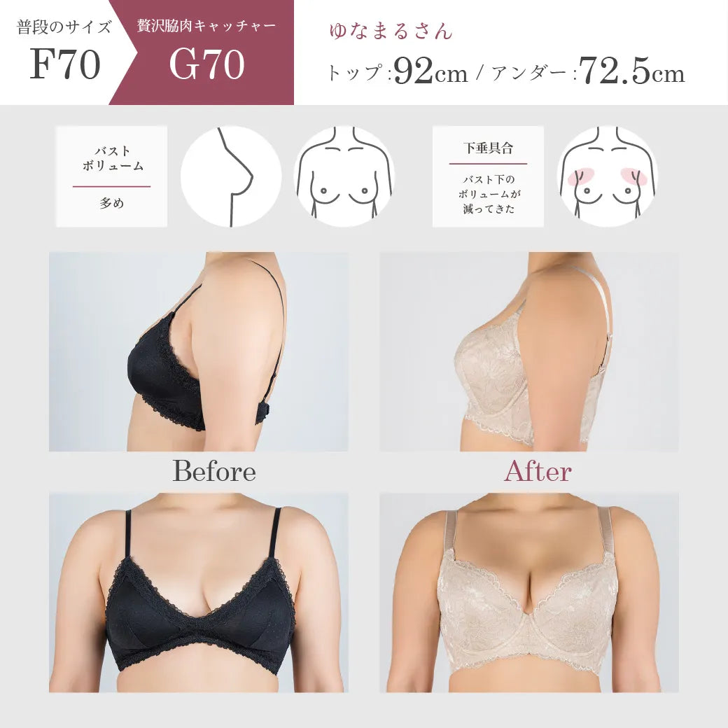 【新色】贅沢脇肉キャッチャー ブラジャー カーキ【 C65 - K90 】