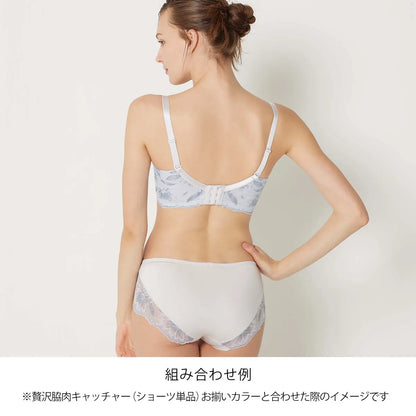 【新色】贅沢脇肉キャッチャー ブラジャー ブルーグレー【 C65 - K90 】