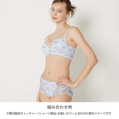 【新色】贅沢脇肉キャッチャー ブラジャー ブルーグレー【 C65 - K90 】