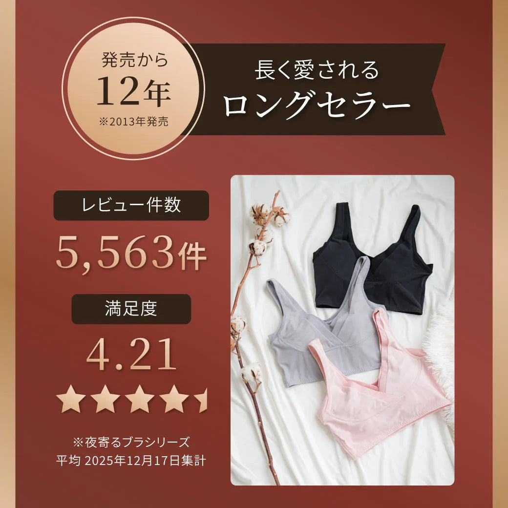 夜寄るブラコットン ナイトブラ ブラック【 B65 - M90 】