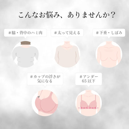 【新色】元祖脇肉キャッチャー 補整 ブラジャー チャコール【C65-K90】