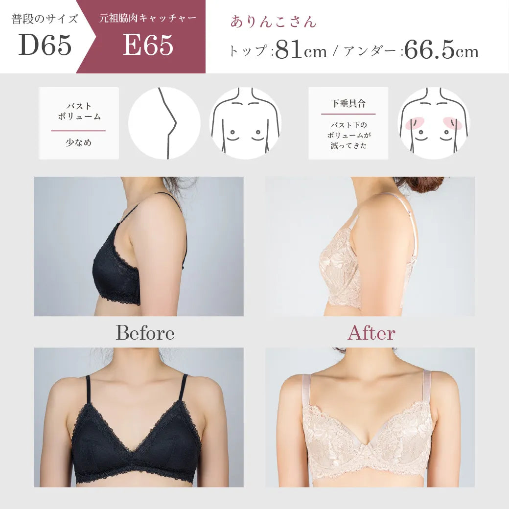 【新色】元祖脇肉キャッチャー 補整 ブラジャー チャコール【C65-K90】