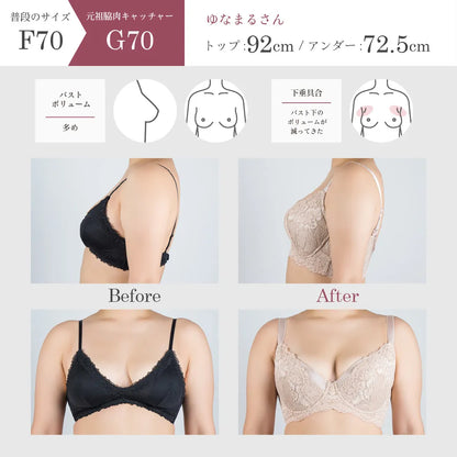 【新色】元祖脇肉キャッチャー 補整 ブラジャー チャコール【C65-K90】
