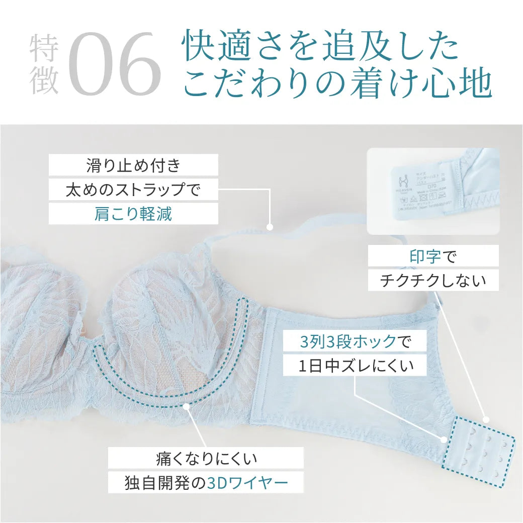 【タイムセール】SELFIT BRA（セルフィットブラ）3本セット ベージュ＆ブラック＆アイスブルー【 C65 - K90 】