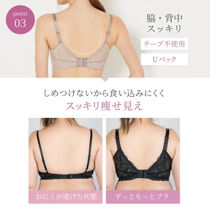 ずっともっとブラ ブラジャー パールグレー【 C65 - K90 】