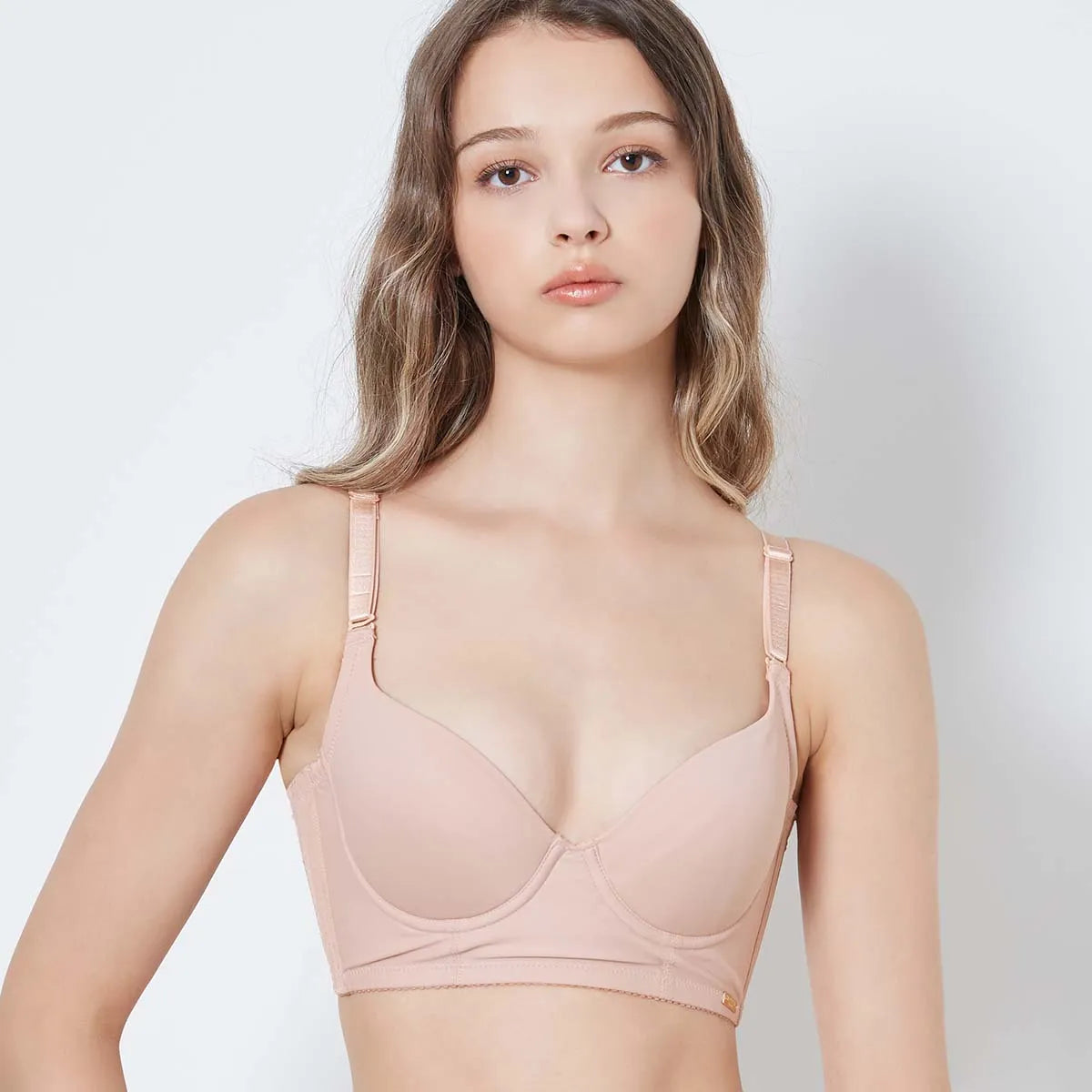 【新商品】ビスチェリーナノンレース ブラジャー ヌーディベージュ【C65 - M90 】