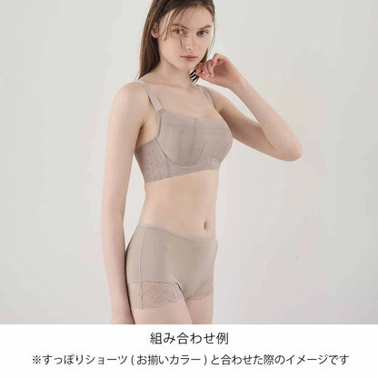 【新商品】コンパクトブラ 補整 ブラジャー グレージュ【E65-K90】
