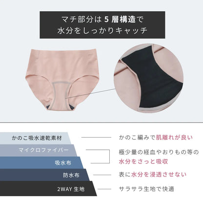 【もったいないプライス】吸水ショーツ スタンダード ヌーディベージュ【M-3L】