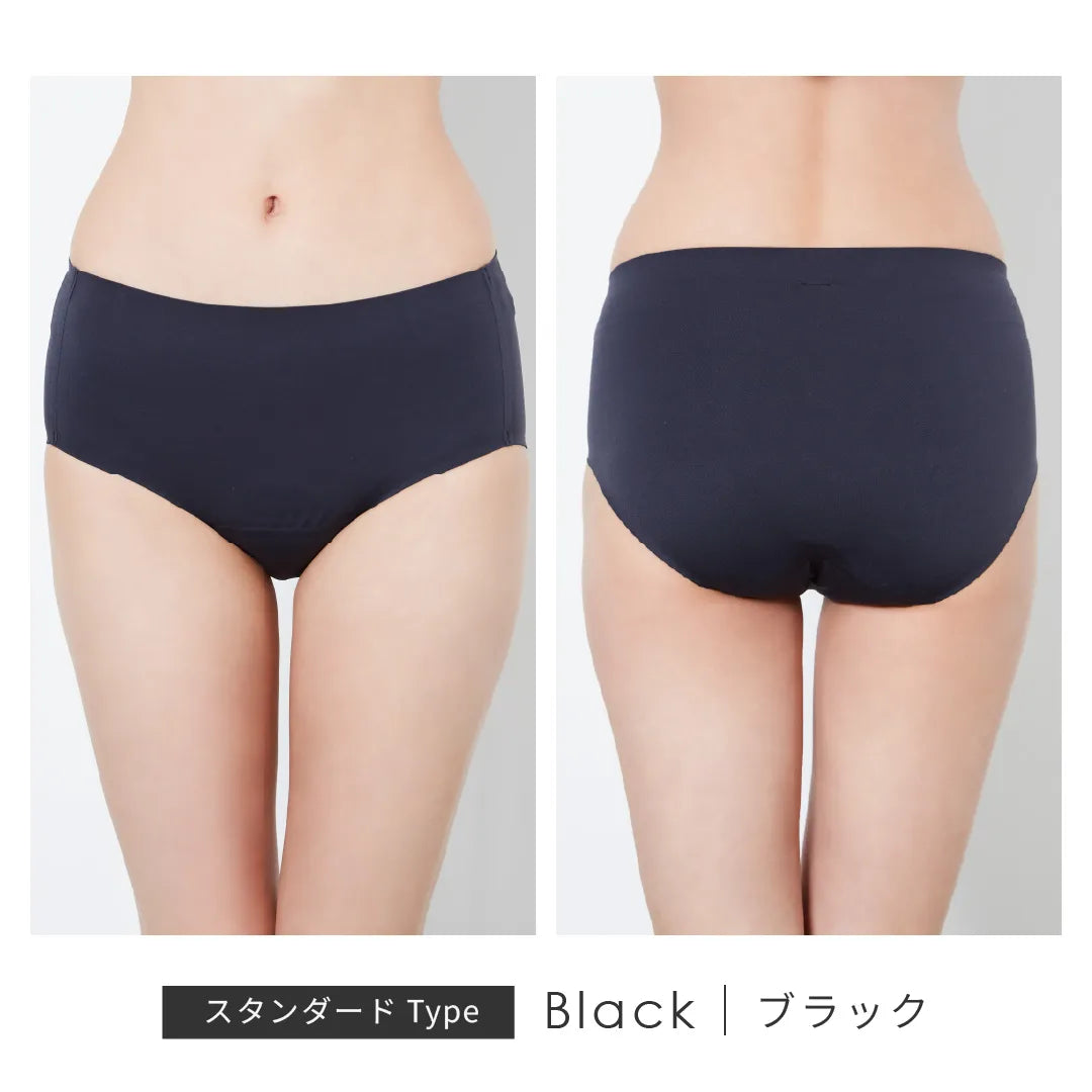 【新商品】吸水ショーツ スタンダード ブラック【 M - 3L 】