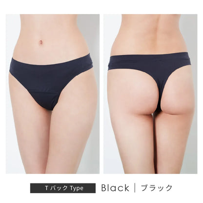 【新商品】吸水ショーツ Tバック ブラック【 M - LL 】