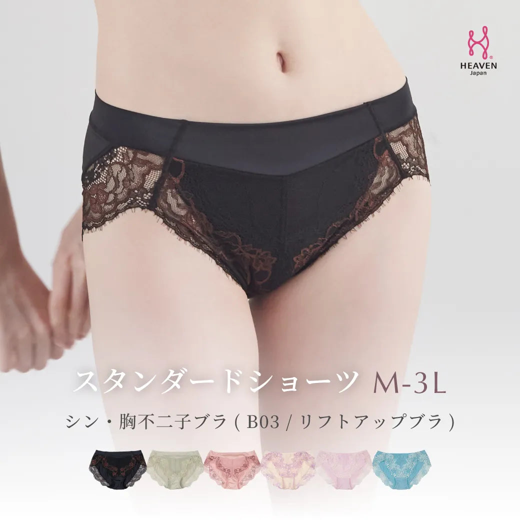 【新色】シン・胸不二子ブラ スタンダードショーツ ブラックチョコ【M-3L】