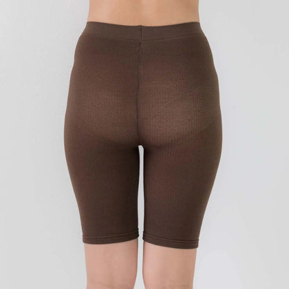 【新商品】ふわぽか3分丈パンツ ブラウン【M-L】