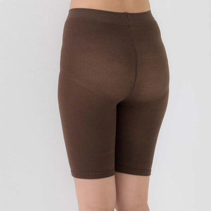 【新商品】ふわぽか3分丈パンツ ブラウン【M-L】