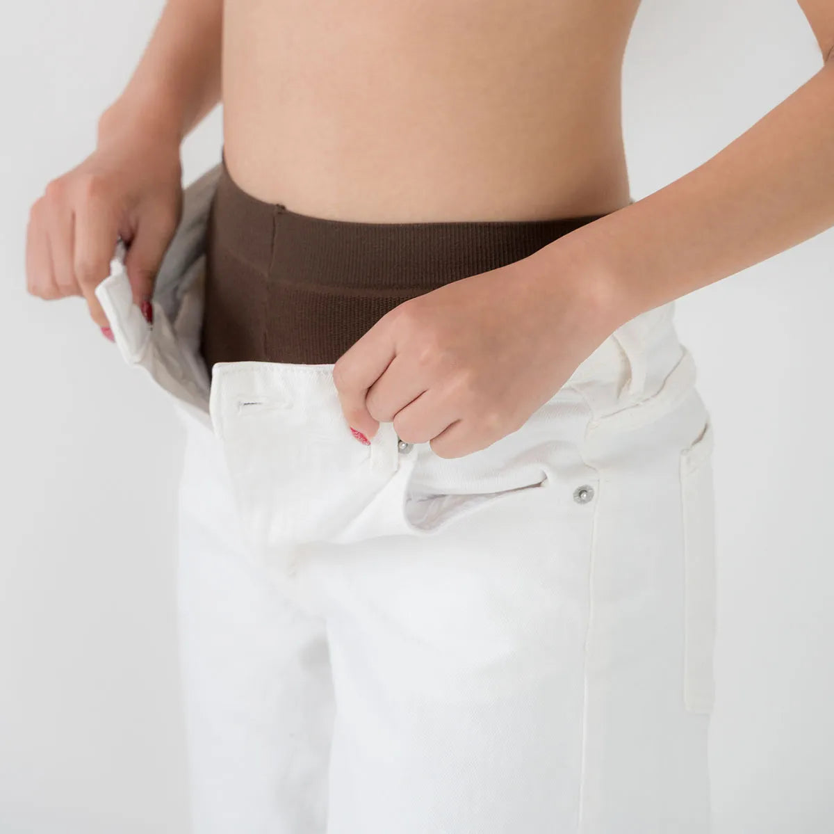 【新商品】ふわぽか3分丈パンツ ブラウン【M-L】