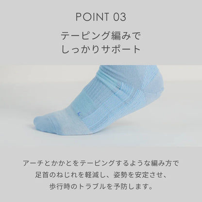 疲れしらずのくつした クロシェ ライトブルー【22-25cm】