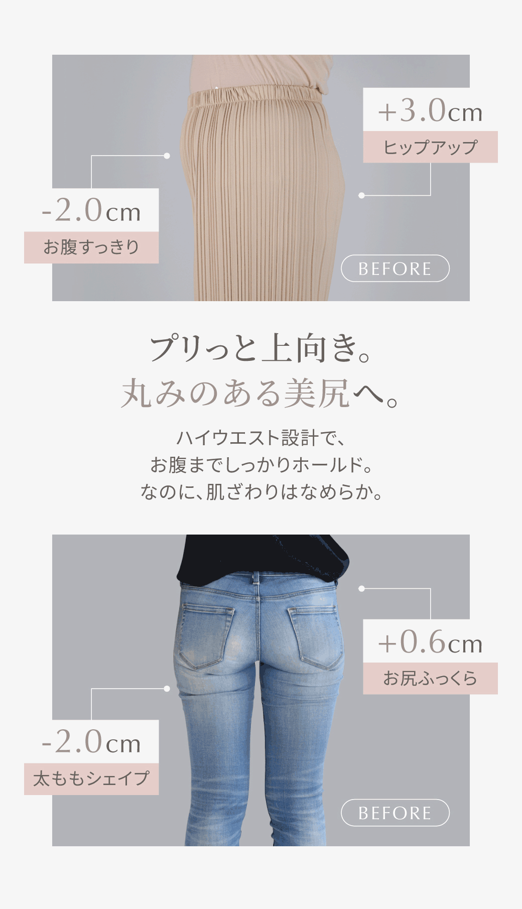 ガードル着用でヒップアップ・お腹すっきり