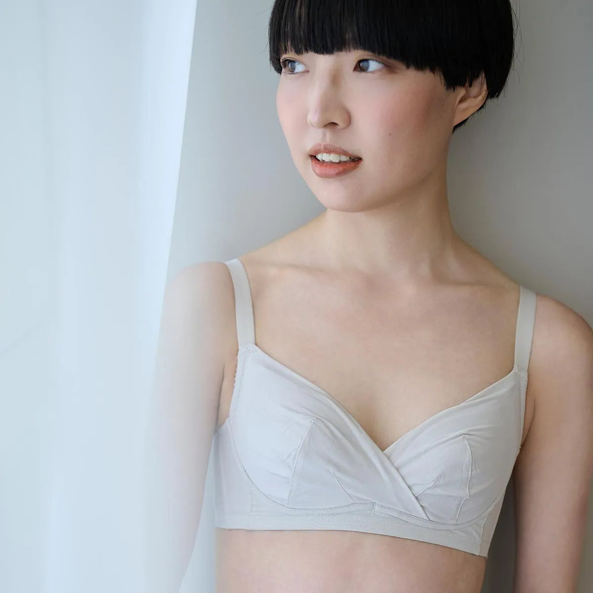 下着・アンダーウェア miyu ノンワイヤーブラ 補整 ブラジャー サンドグレー【C65-K90】 – HEAVEN