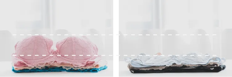 折り畳んだ際の厚み比較