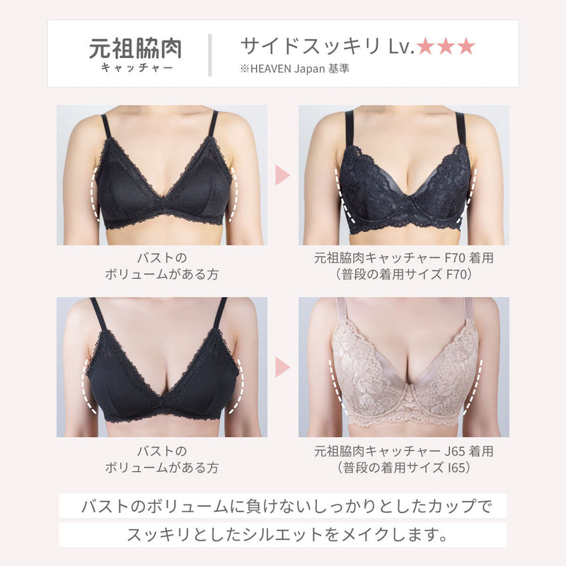 【アウトレット】元祖脇肉キャッチャー ブラジャー サックスブルー【 B65 - K90 】