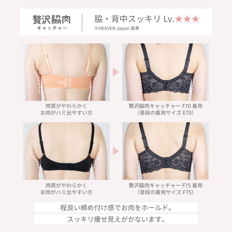 【アウトレット】贅沢脇肉キャッチャー ブラジャー イエロー【 B65 - G90 】